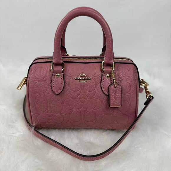 Coach Handbags - Coach Mini Rowan Crossbody Bag Signature Leather CCF28 Pebbled Leather/Peony NWT